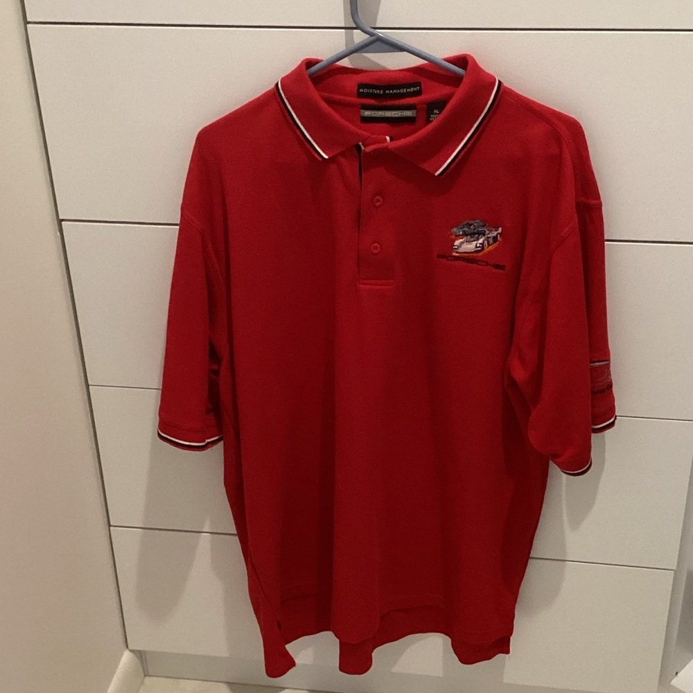 Porsche Scarlet Polo with Embroidered Logo